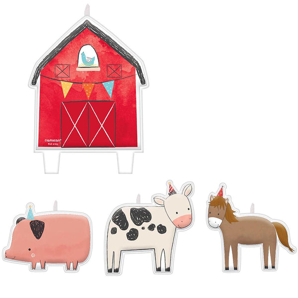 Farm Barnyard Candle Birthday Set 4ct Pack