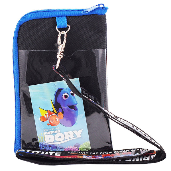 Finding Dory Character Black Lanyard with Detachable Cellphone Case Or Coin Purse