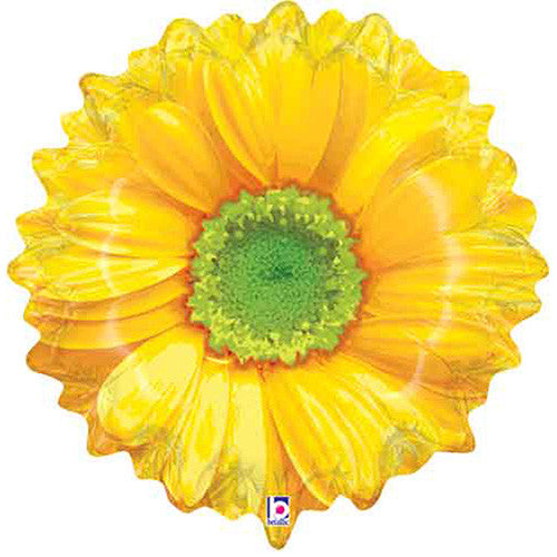 Yellow Bright Bloom Flower Shape Foil Balloon 24"