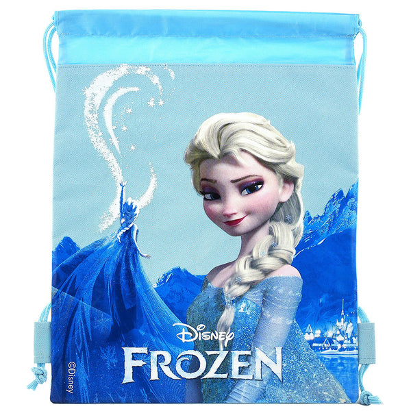 Frozen Character Authentic Licensed Snow Blue Drawstring Bag