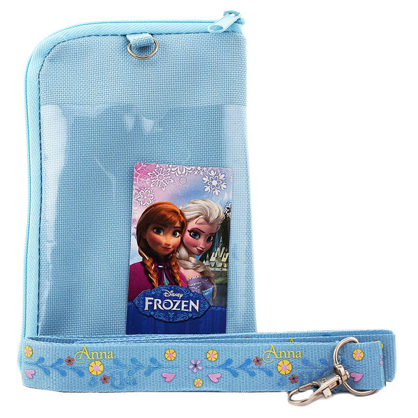 Frozen Elsa Anna and Olaf Character Blue Lanyard with Detachable Cellphone Case Or Coin Purse