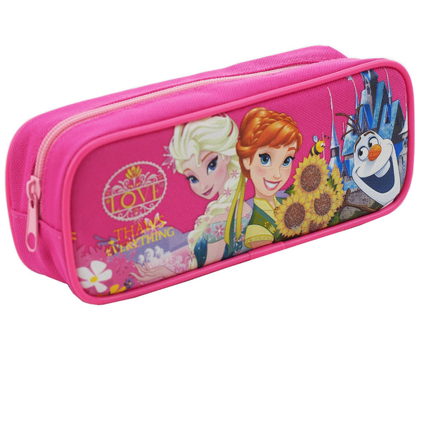 Frozen Fever Character Single Zipper Pink Pencil Case