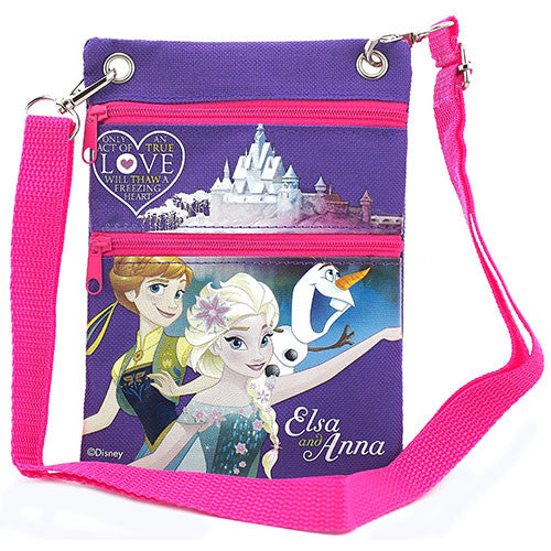 Frozen Elsa Anna and Olaf Character Authentic Licensed Purple " Act of True Love " Mini Shoudler Bag