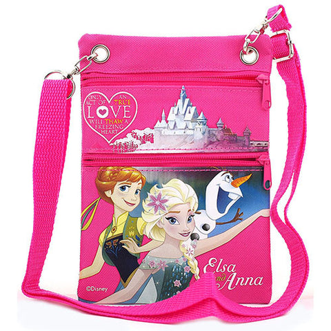 Frozen Elsa Anna and Olaf Character Authentic Licensed Hot Pink " Act of True Love " Mini Shoudler Bag