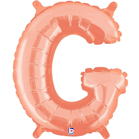 Air Filled Rose Gold Letter G Balloon 14"
