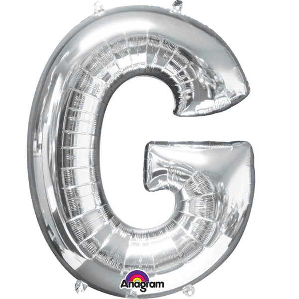 Giant Silver Letter G Foil Balloon 32"