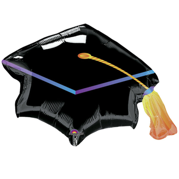 Black Graduation Cap Super Shape Foil / Mylar Balloon 31"