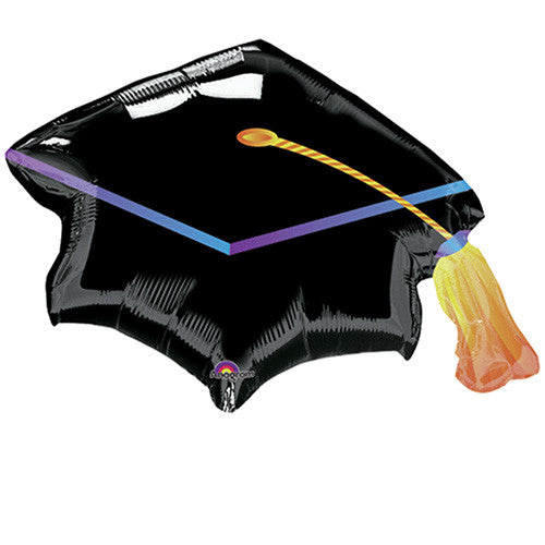 Black Graduation Cap Super Shape Foil / Mylar Balloon 31"