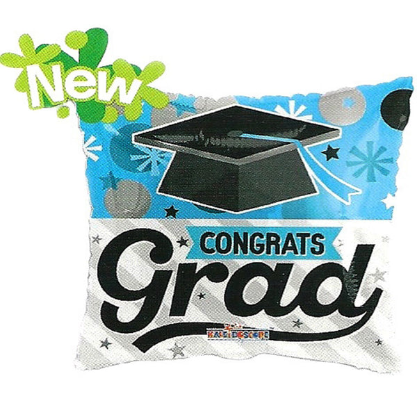 6 Graduation Foil / Mylar Balloons Blue Grad 18"