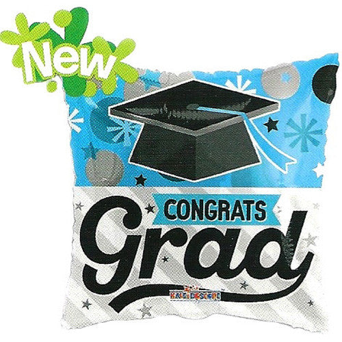 6 Graduation Foil / Mylar Balloons Blue Grad 18"