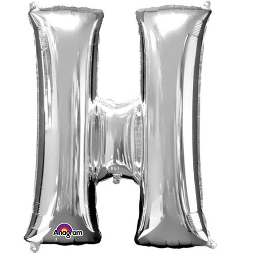 Giant Silver Letter H Foil Balloon 32"