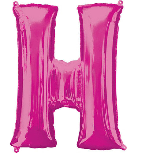 Giant Pink Letter H Foil Balloon 32"
