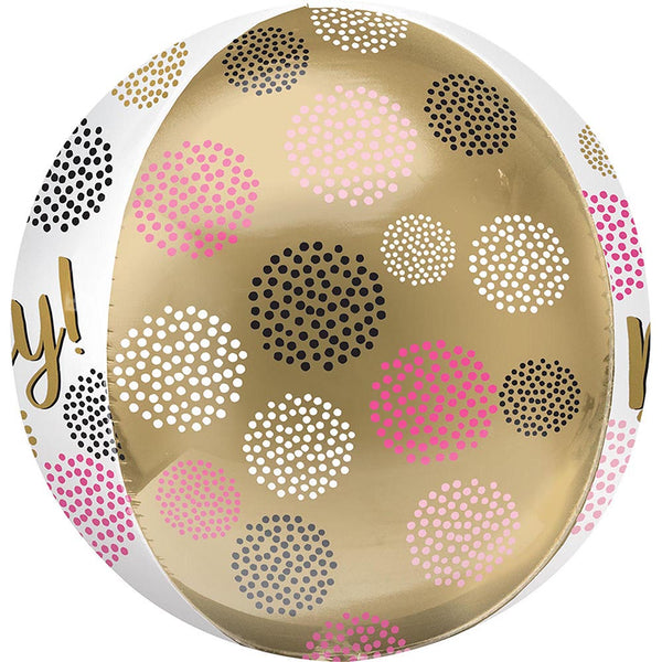 Happy Birthday Gems Orbz Balloon 15"