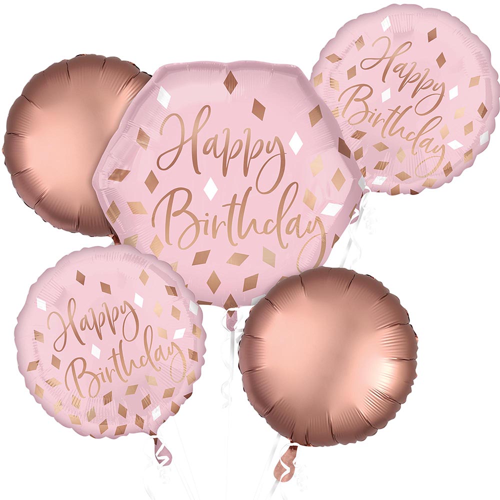 Ballon mylar 100 rose holographique pour decoration fete 100 ans