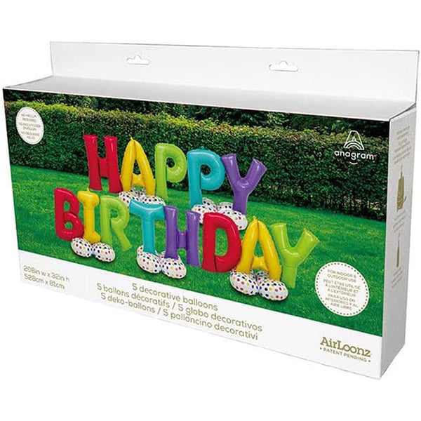 Happy Birthday Airloonz Fill With Air Balloon Bunch 208"