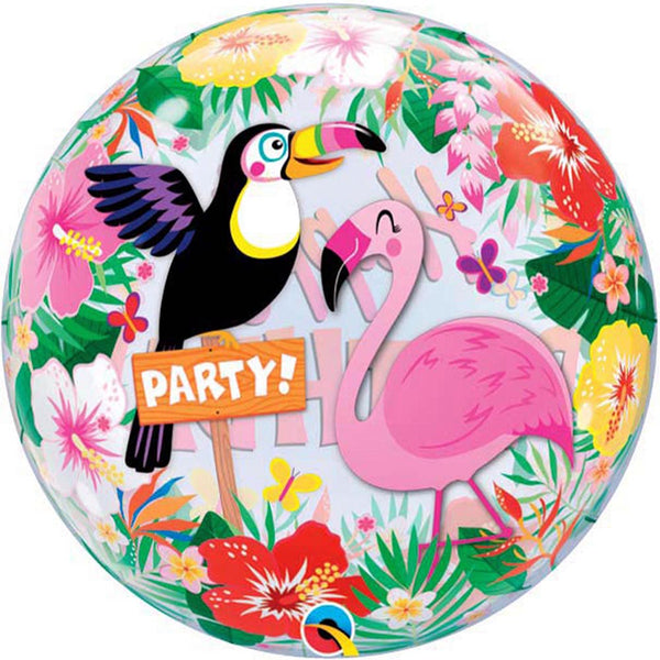 Tropical Happy Birthday Bubble Balloon 22"