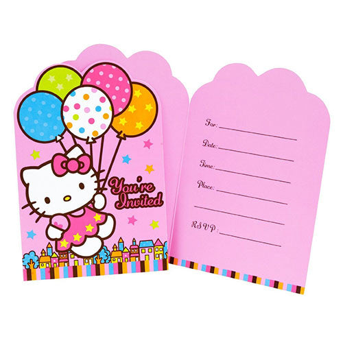 Hello Kitty Character 8 Invitation Cards