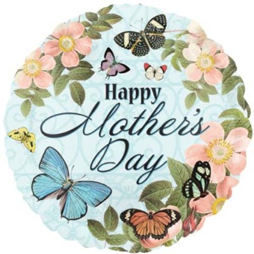 18" Happy Mother's Day Butterflies Theme Foil / Mylar Balloons ( 6 Balloons )