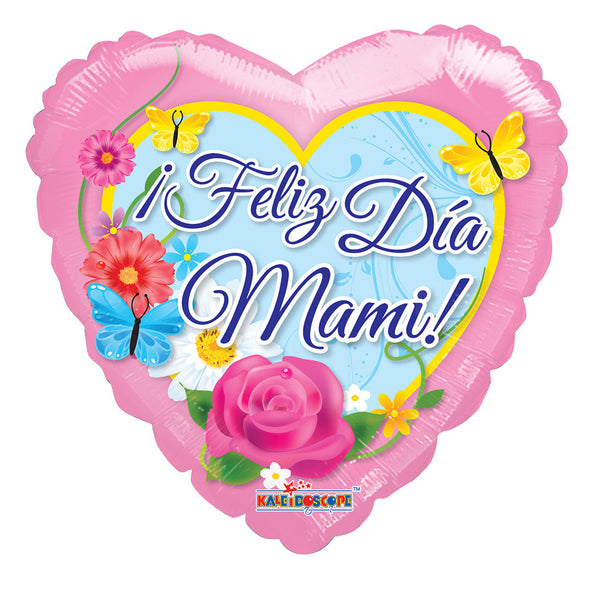 18" Happy Mother's Day Spanish " Feliz Dia Mami " Foil / Mylar Balloons ( 6 Balloons )