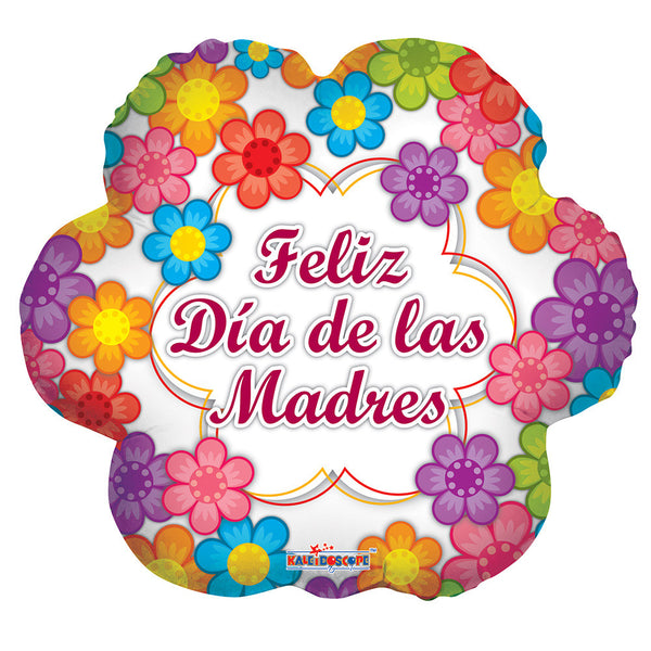 18" Feliz Dia De Las Madres Flowers Foil / Mylar Balloons ( 6 Balloons )