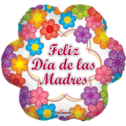 18" Feliz Dia De Las Madres Flowers Foil / Mylar Balloons ( 6 Balloons )