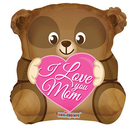 18" Happy Mother's Day I Love You Mom Bear Shape Foil / Mylar Balloons ( 6 Balloons )