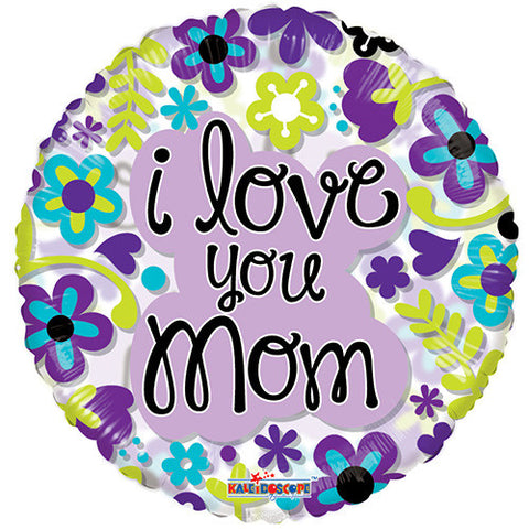 18" Happy Mother's Day Mom Flowers Clear Foil / Mylar Balloons ( 6 Balloons )