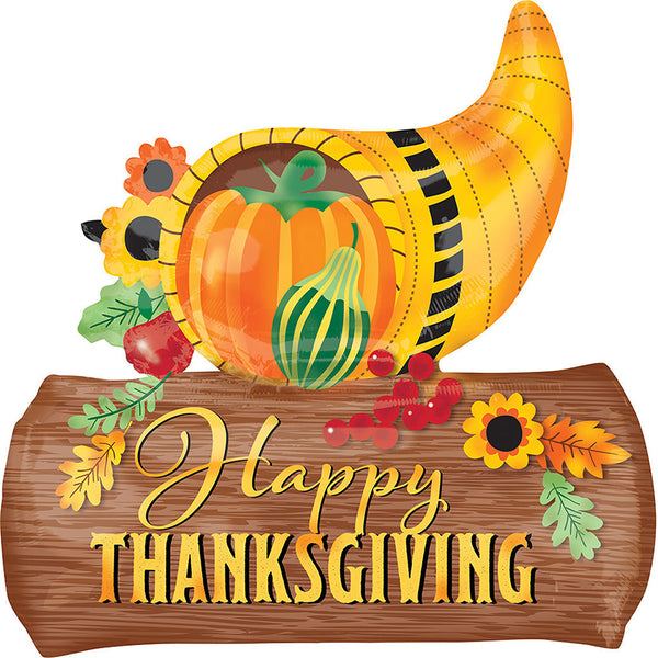 Happy Thanksgiving Foil Balloon 29"