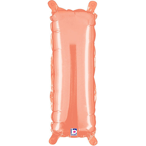 Air Filled Rose Gold Letter I Balloon 14"