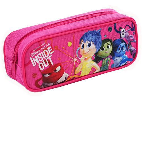 Inside Out Character Single Zipper Hot Pink Pencil Case