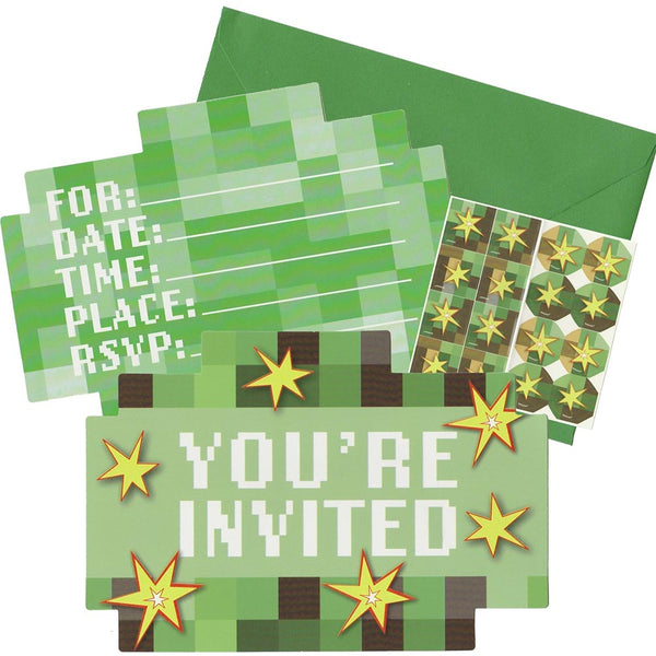 Minecraft TNT invitation card