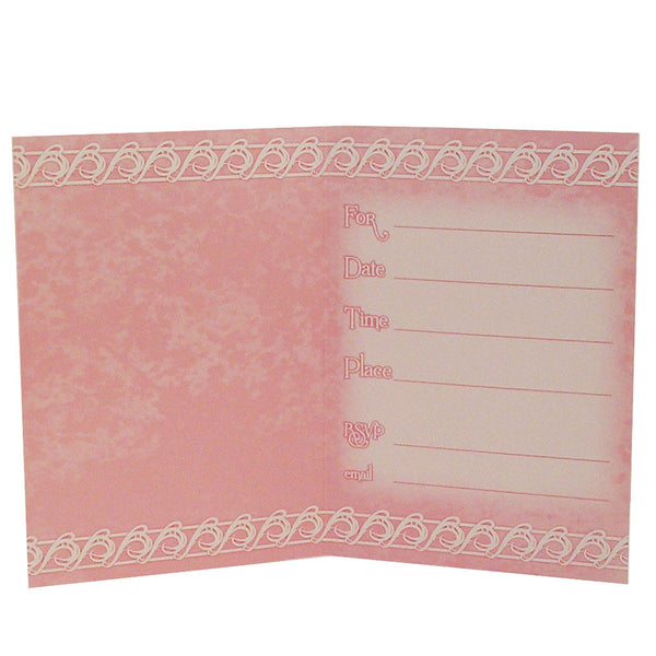 Baptism or Communion Pink Dove Cross Invitation Cards 8 ct