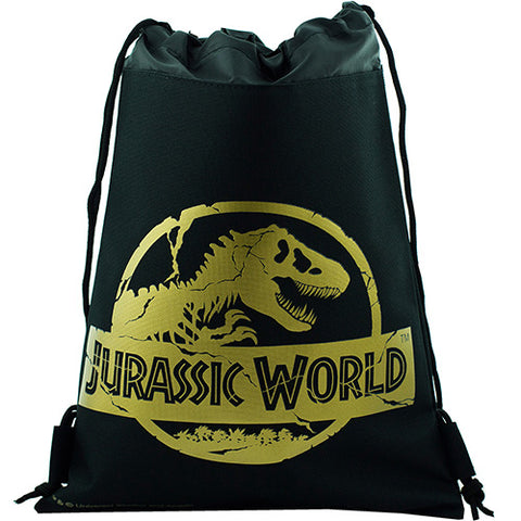 Jurassic World Raptor Black Gold Drawstring Bag