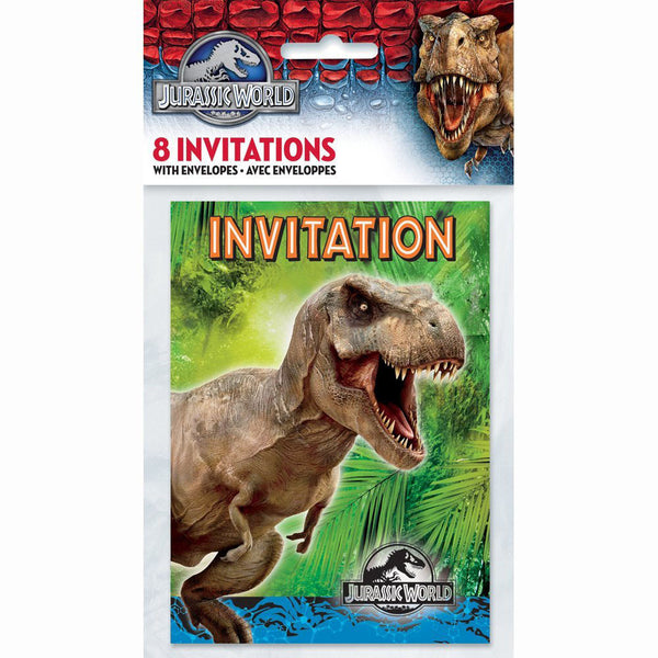 Jurassic World 8 Invitation Cards
