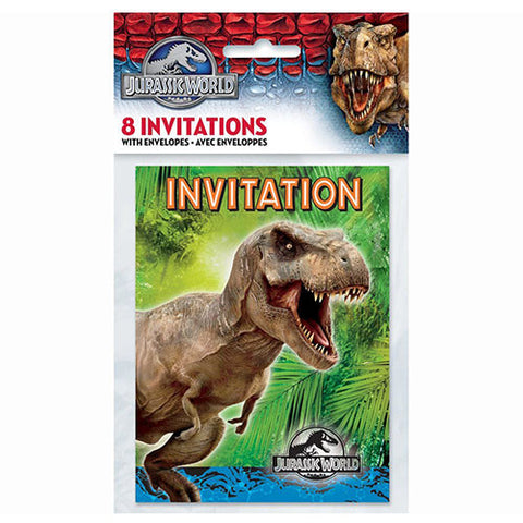 Jurassic World 8 Invitation Cards