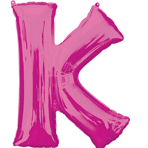 Giant Pink Letter K Foil Balloon 33"
