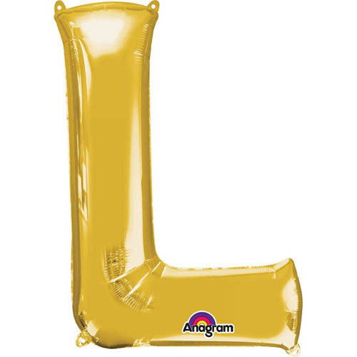Giant Gold Letter L Foil Balloon 32"