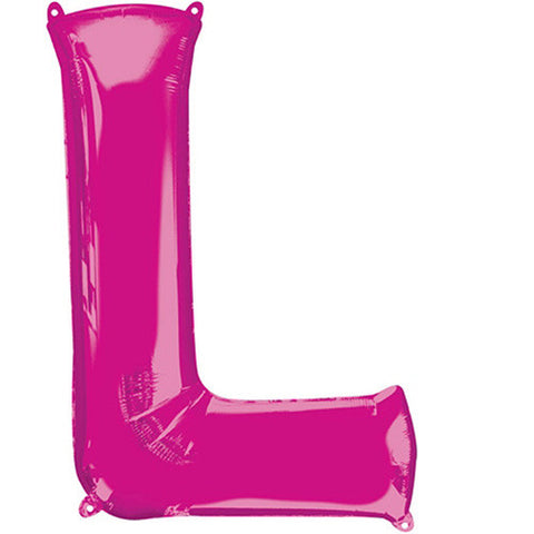 Giant Pink Letter L Foil Balloon 32"