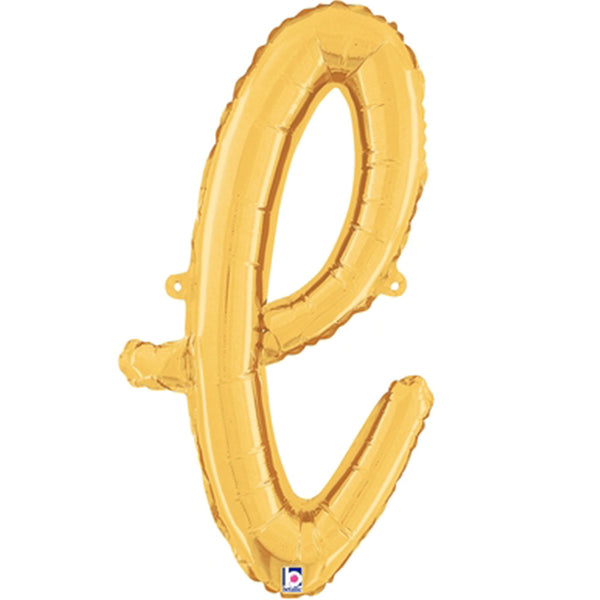 Gold Script Letter L Foil Balloon 24"