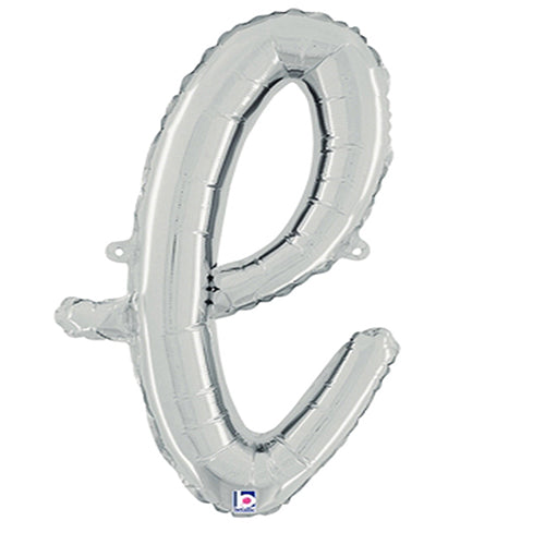 Silver Script Letter L Foil Balloon 24"