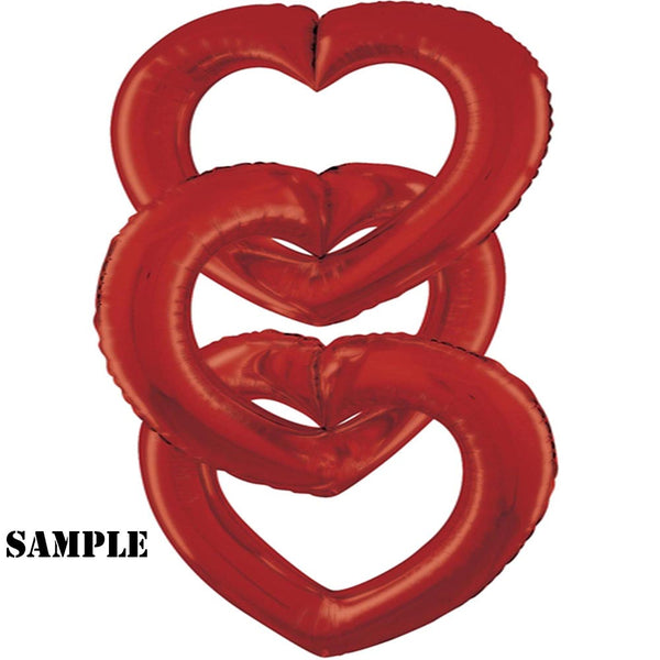 Link Together Red Heart Foil Balloon 32"