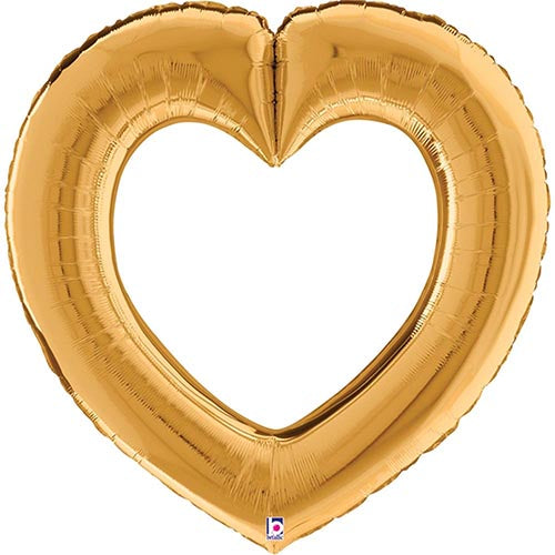 Link Together Gold Heart Foil Balloon 32"