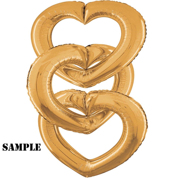 Link Together Gold Heart Foil Balloon 32"