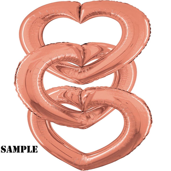 Link Together Rose Gold Heart Foil Balloon 32"