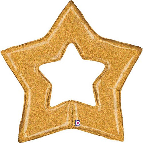 Link Together Holographic Gold Star Foil Balloon 48"