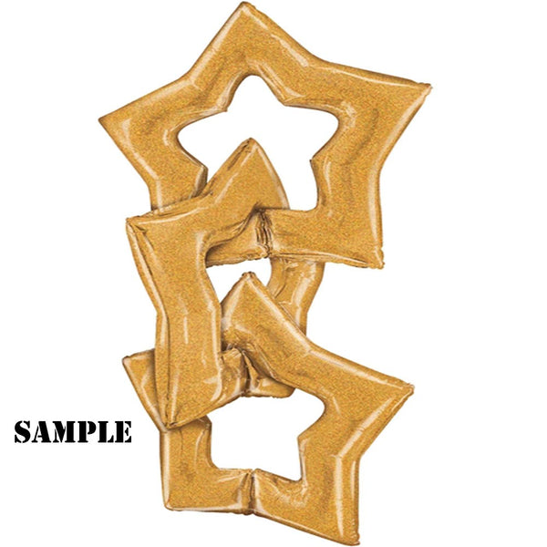 Link Together Holographic Gold Star Foil Balloon 48"