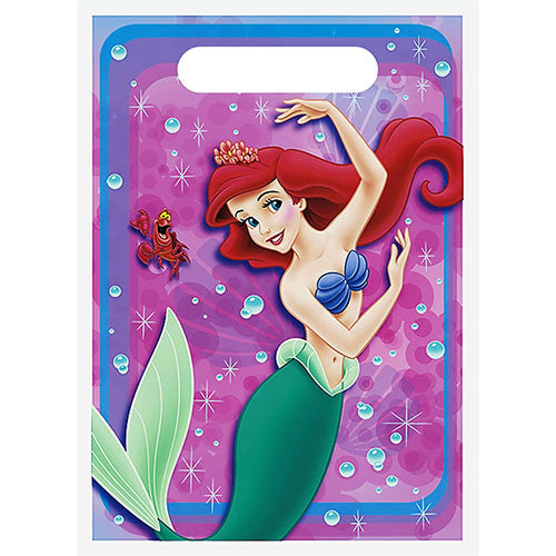 Little Mermaid Authentic Licensed Plastic Treat Bags or Loot Bags 8 ct