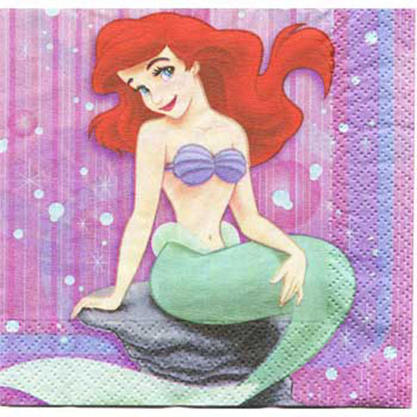 Little Mermaid Ariel Authentic Licensed Beverage Napkins 16ct