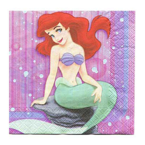 Little Mermaid Ariel Authentic Licensed Beverage Napkins 16ct