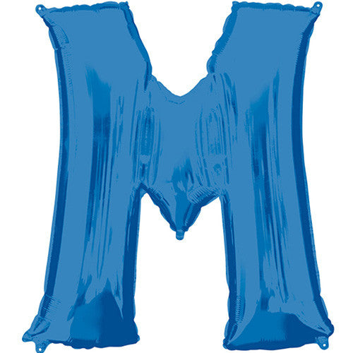 Giant Blue Letter M Foil Balloon 33"
